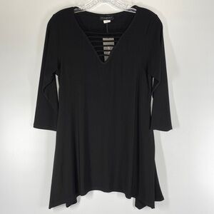 Sea & Anchor Black 3/4 Sleeve Tunic Blouse Size Small NWT